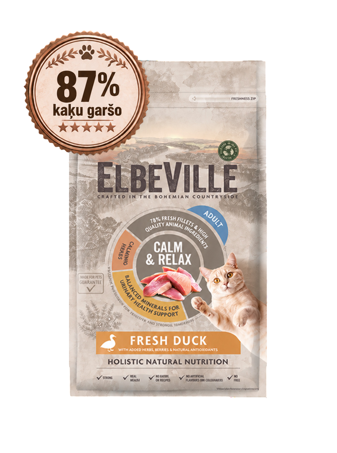 Elbeville barība kaķiem ar pīli, 4.8 kg